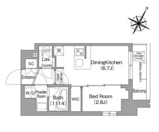コンフォリアリヴ新中野サウス【10階】の間取り