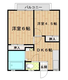 内谷ハイツA棟【2階】の間取り