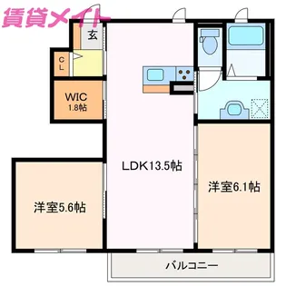 アザレアA【1階】の間取り