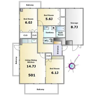 ゼスト【5階】の間取り