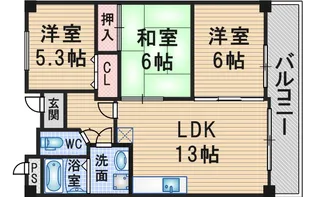 エスポワールササベ【1階】の間取り