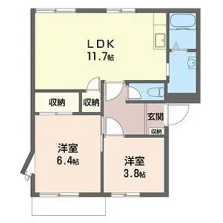 アルファB号棟【1階】の間取り