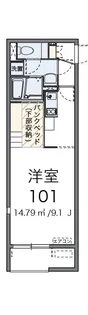 東京都東大和市向原1【アパート】の間取り