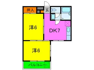 シャルム桜ヶ丘【1階】の間取り