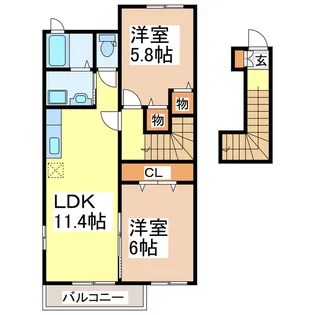 アドラブールハイム【2階】の間取り