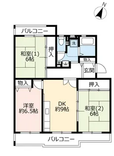 URグリーンタウン槇島【1階】の間取り