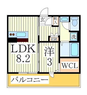 クレア【3階】の間取り