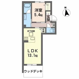 シャーメゾン加納神明【1階】の間取り