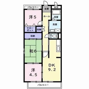 エスポワール II (刑部)【2階】の間取り