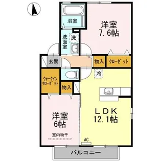 サンパティークC棟【2階】の間取り