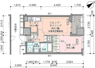 横浜ヴェールタワー【17階】の間取り