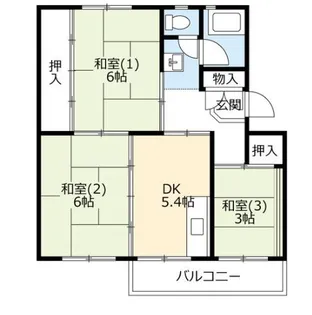 UR 泉南一丘団地 13棟【3階】の間取り
