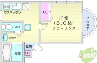 グランディ桜ヶ丘【1階】の間取り