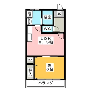 ヤマヒロハイツ【1階】の間取り