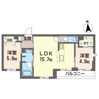 グレース二子【1階】の間取り