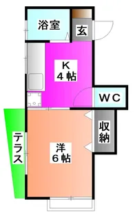 コーポ富田【1階】の間取り