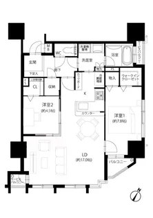 アメックス赤坂門タワー【18階】の間取り