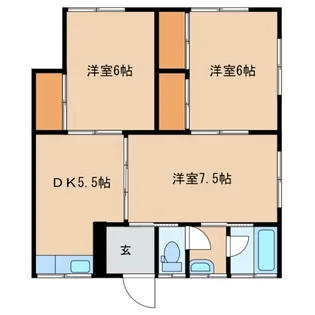 宇佐川ハイツ【2階】の間取り