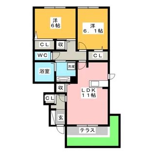 Asobi-PALACE日進A棟【1階】の間取り