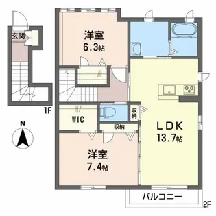 アルカ・フトーラII B棟【2階】の間取り