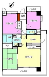 ハウスバーンフリート舟入南【3階】の間取り