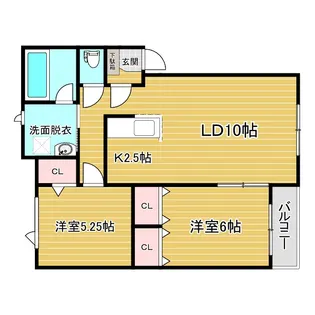 ラ・ポレール新緑【2階】の間取り