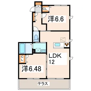 エムビレッジB【1階】の間取り