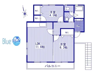 ファームハウス【2階】の間取り