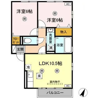 リビングタウン旭B【1階】の間取り