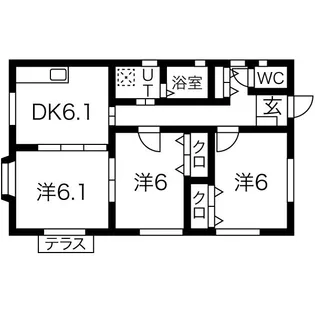 クローバーフォー【1階】の間取り