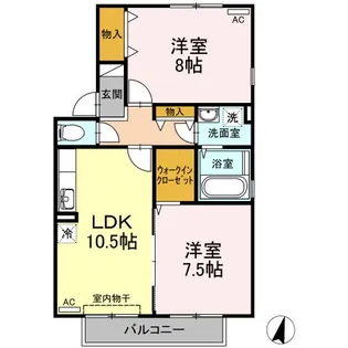 メゾン・リヴェール B棟【2階】の間取り