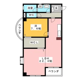 サンコートHANNOKI【1階】の間取り