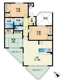 カルシア小戸A棟【2階】の間取り