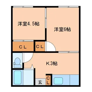 秀和コーポ【1階】の間取り