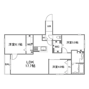 ブランシャール菊水HD【2階】の間取り
