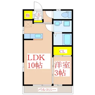 コーポ山元【1階】の間取り