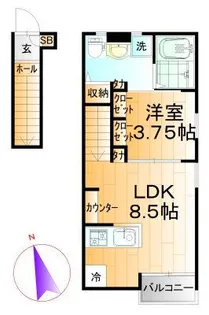 ベルリード武蔵境【2階】の間取り