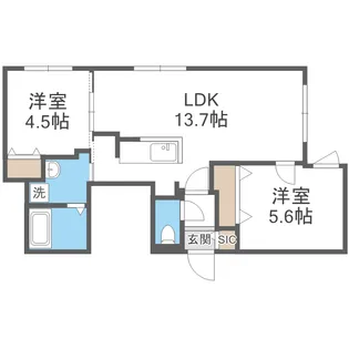 ブランシャールEK麻生【4階】の間取り