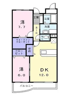 フィオーレ鏡川【4階】の間取り