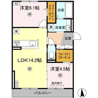 カトルセゾン【1階】の間取り