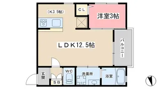 ショコラ音羽【1階】の間取り