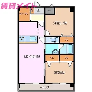 Delapan ユーアイ【7階】の間取り