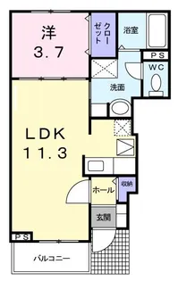エレガンシア【1階】の間取り