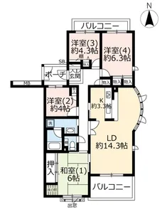 URコンフォール生田菅生ヶ丘【2階】の間取り