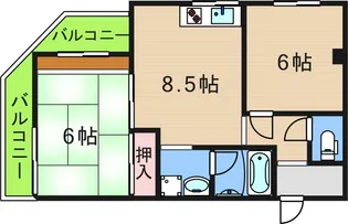 ハイツ山本【2階】の間取り