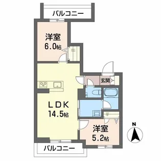 シャーメゾンプリメラ久留米【1階】の間取り