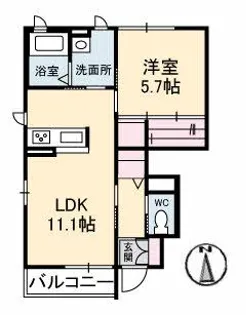 セントアイランドD棟【1階】の間取り