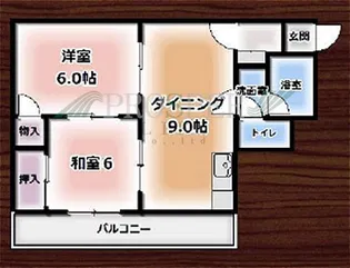 コーポ白樺古市【3階】の間取り