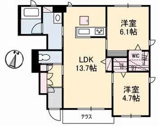 ラフィーネ B棟【1階】の間取り
