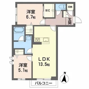 シャーメゾン南白土【2階】の間取り